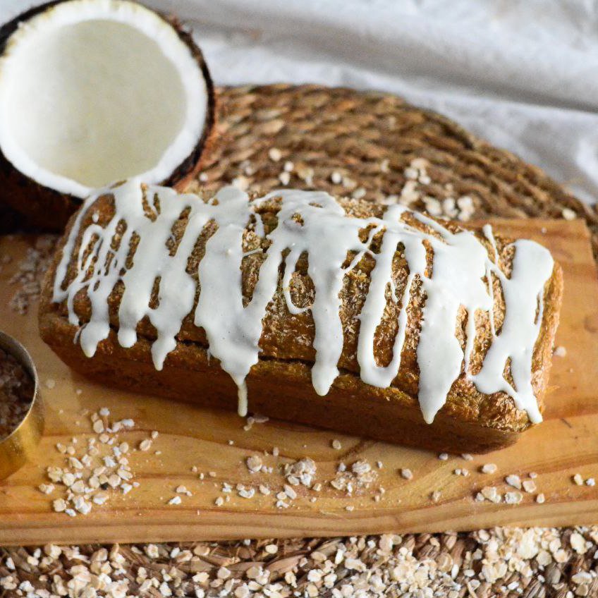 Budin de Avena Coco y Dulce de leche.